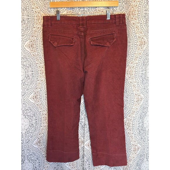 Gloria Vanderbilt Womens Corduroy Pants Size 12 Burgundy Casual Straight-Leg Mid - Picture 3 of 10